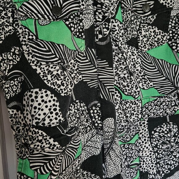 FARM Rio Black and Green Leaf Print Jumpsuit - Picture 3 of 3